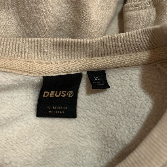 Deus ex Machina Premium Tokyo Crew Sweatshirt Cream Men’s XL-Preowned - Picture 6 of 6
